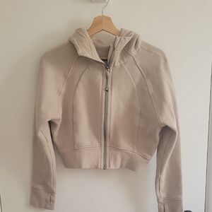 Lululemon Athletica Cropped Tan Zip-Up Hoodie Size 8 Small